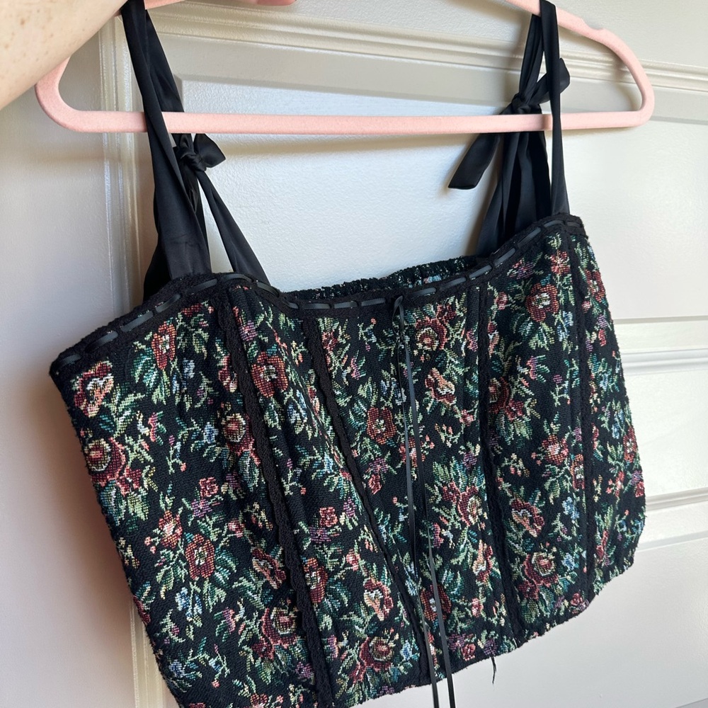 Floral Black Women's Corset Top ARULA ALTARD STATE 1X